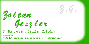 zoltan geszler business card